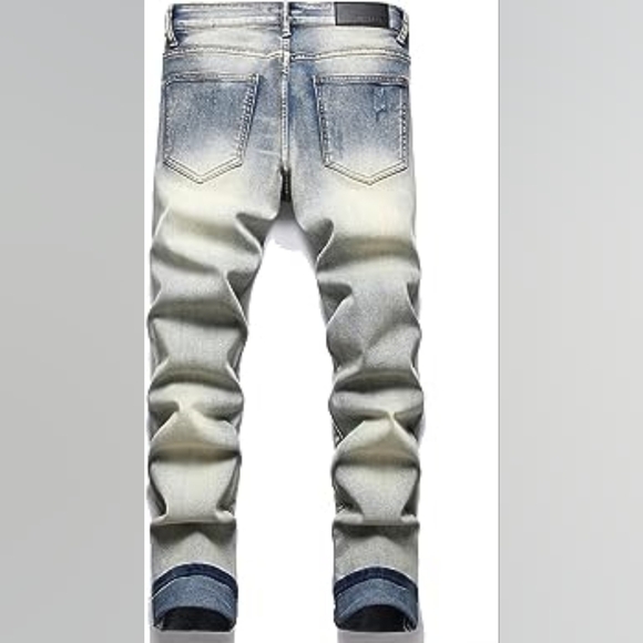 New Men's Designed Unique Street Urbanwear Jeans Multiple Sizes - Picture 3 of 4